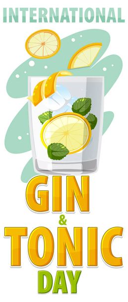 Διεθνής Gin και Τονωτική Ημέρα Banner Σχεδιασμός εικονογράφηση - Διάνυσμα, εικόνα