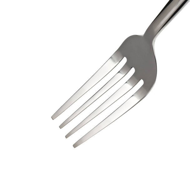 Fork isolated. Kitchen accessories close up isolated on white with clipping path - Photo, Image