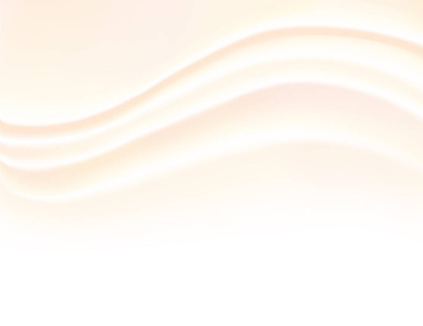 Primer plano beige rosa brillante resplandor curvado rizo remolino ondulación viento sabroso grasa agria queso propagación comer alimentos raya línea forma texto espacio. Giro desenfoque mezcla hielo giro espiral lechoso cocina mezcla efecto arte tarjeta - Vector, Imagen
