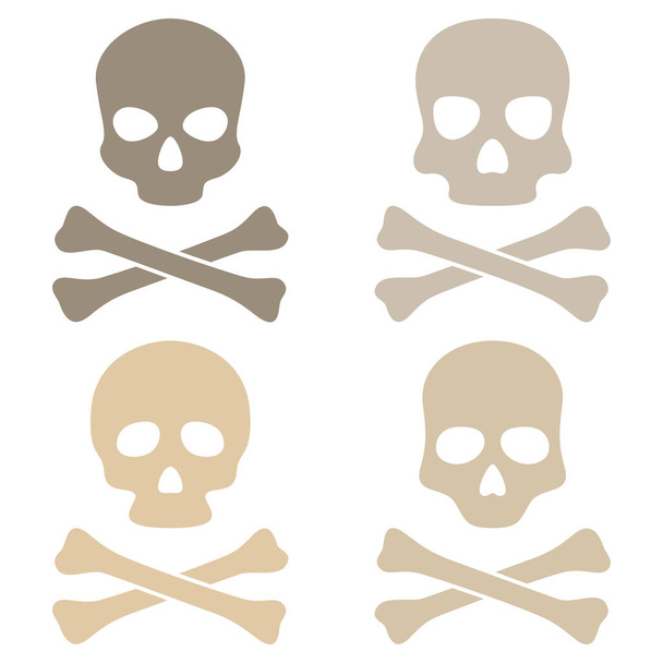 Set di cranio e ossa incrociate isolato su sfondo bianco - Vettoriali, immagini