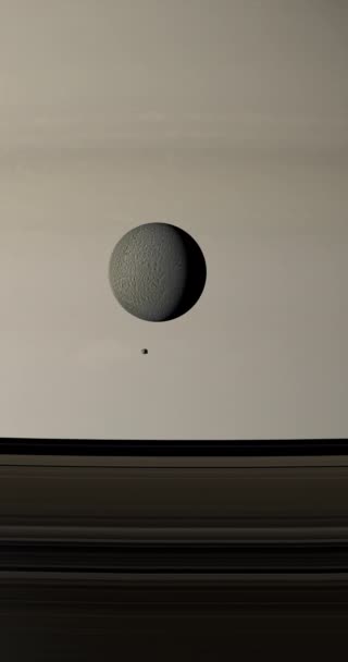 Epimetheus und Rhea umkreisen Saturnplaneten - Filmmaterial, Video