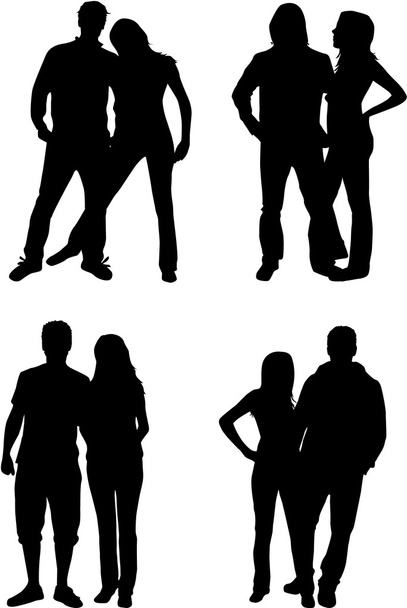 Silhouettes de personnes - couples
  - Vecteur, image
