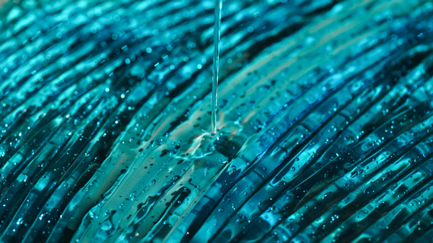 Nahaufnahme des blauen und strukturierten Hydrogelhintergrundes  - Foto, Bild
