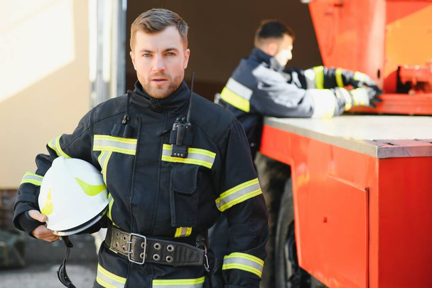 Fireman on duty,under exposed photo - Valokuva, kuva