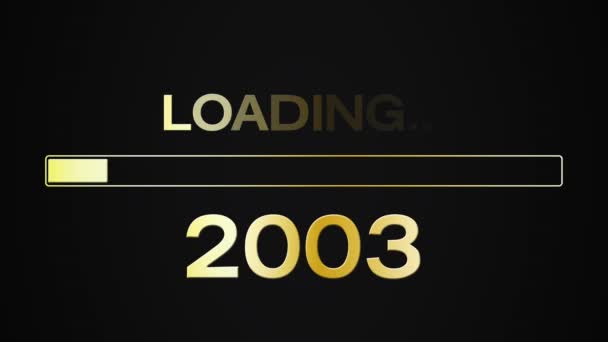 animation vidéo de barre de chargement en or avec le message de chargement 2023 sur fond sombre- nouveau concept de l'année représente la nouvelle année 2023. - Séquence, vidéo