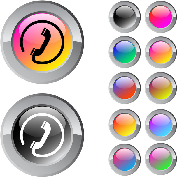 Call multicolor round button. - Vector, Image