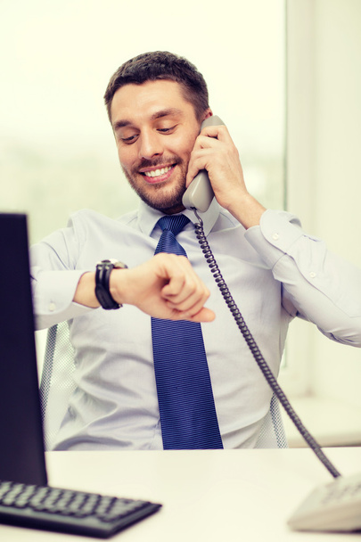 smiling businessman making call - Fotó, kép