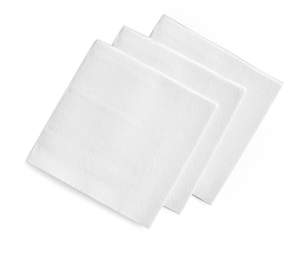 Gruppe weißer Papierservietten isoliert auf weißem Hintergrund mit Clipping-Pfad - Foto, Bild