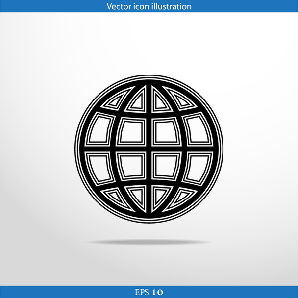 Vector globe web flat icon - Vettoriali, immagini