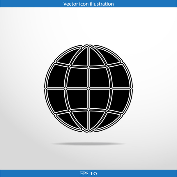 Vector globe web flat icon - Vektor, obrázek