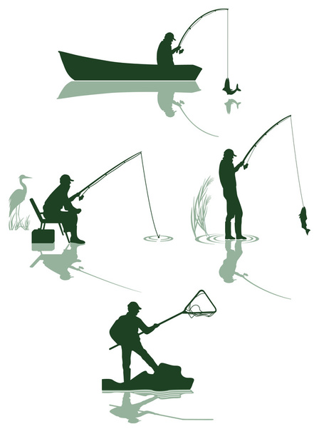 Fishing and fish - Vector, Image