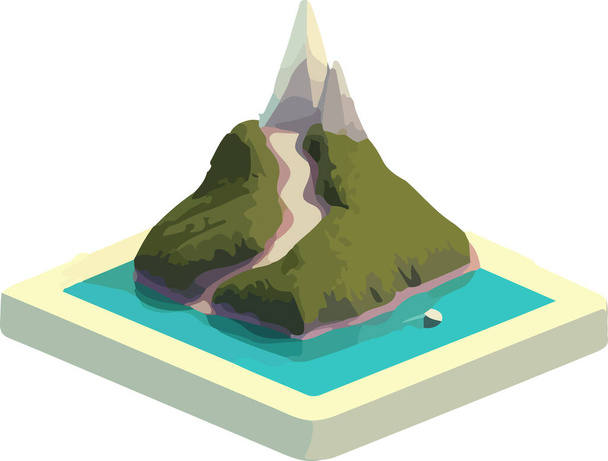 isometric beautiful mountain landscape vector. Vector illustration - Vector, Image
