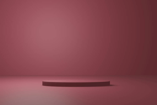 scene podium for premium cosmetic product pink pastel colors low light 3d render. - Zdjęcie, obraz