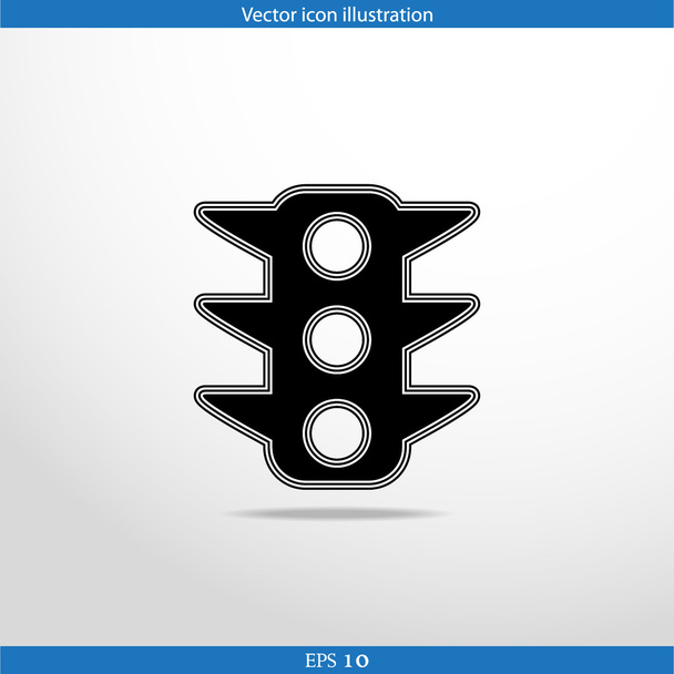 Vector traffic light web flat icon - Vector, imagen
