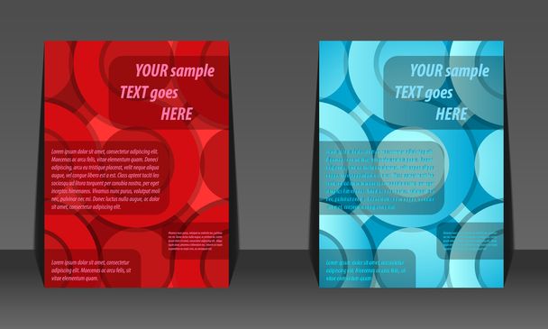 Diseño de folleto de fondo de círculo rojo y azul abstracto
 - Vector, Imagen
