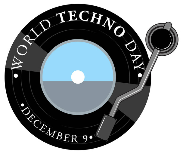 Világ techno nap szöveg banner design illusztráció - Vektor, kép