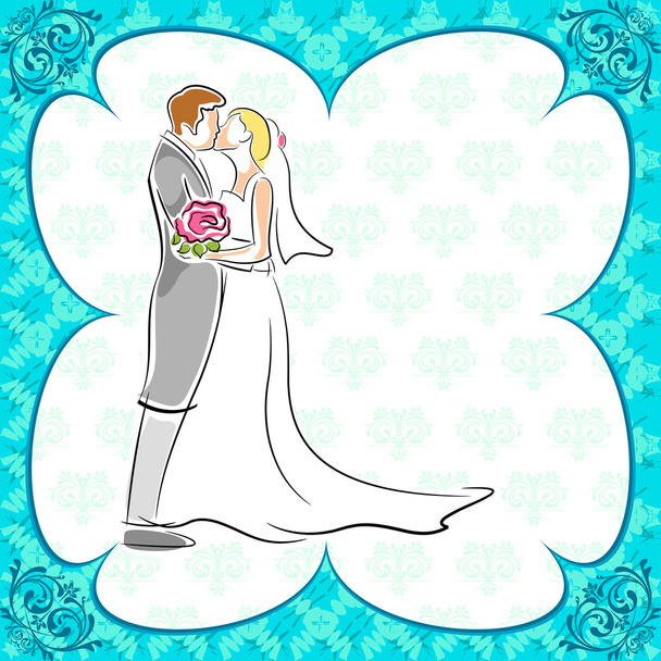 bruiloft kaart - Vector, afbeelding