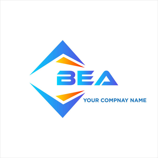 白を基調としたBEA抽象技術ロゴデザイン。BEAクリエイティブイニシャルレターロゴコンセプト. - ベクター画像