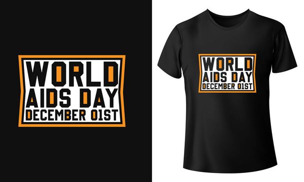 Professional and clean aid day t-shirt design vector - Vector, Image