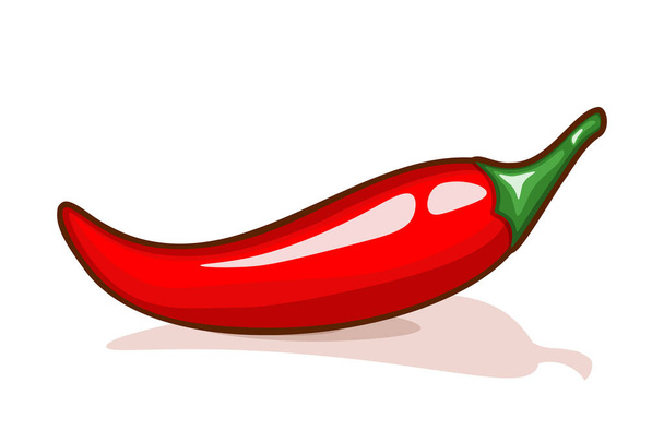 Red hot chili pepper, vector illustration isolated on a white background - Vector, Image