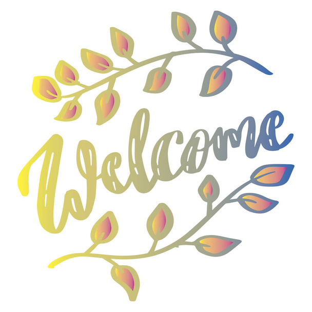 Welcome word hand lettering design - Vector, Image
