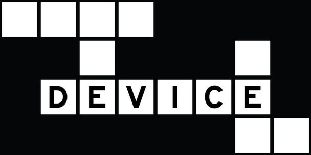 Алфавитная буква в слове устройства на фоне кроссворда - Вектор,изображение