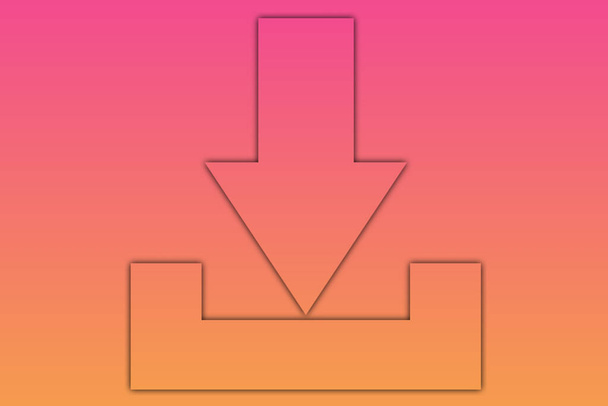 A Download Icon Upload Button Load Symbol Colorful Geometric Gradient Colour Design Art Logo Website Install Link Mobile App Shape Sign Simple Flat Illustration Unique Creative Most New Best Top - Photo, Image