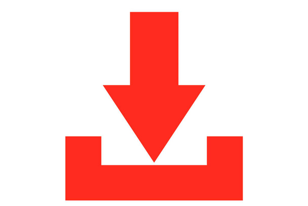 A Red Color Download Icon Upload Button Load Symbol Colorful Geometric Gradient Colour Design Art Logo Website Install Link Mobile App Shape Sign Simple Flat Illustration Unique Creative Most New Best Top - Photo, Image