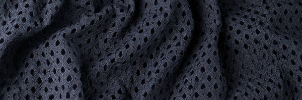 Модная черная ткань, современный текстиль крупным планом - Фото, изображение