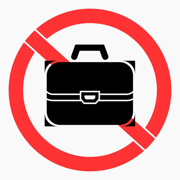 Ніякого портфеля. Дипломатична заборона. Не користуйтеся багажем. Немає багажу. Баня-мішок. Піктограма вектора
. - Вектор, зображення