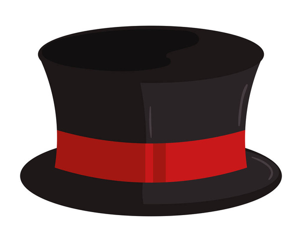 ícone chapéu superior plana isolado - Vetor, Imagem