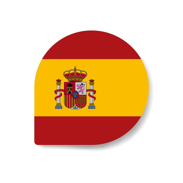  Ισπανία πτώση εικονίδιο σημαία με σκιά σε λευκό φόντο. - Φωτογραφία, εικόνα