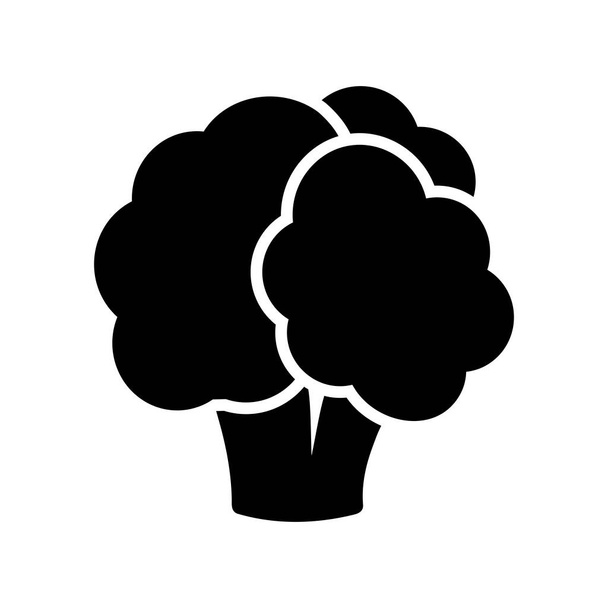 Cauliflower isolated vector glyph icon. Vegetable sign. Graph symbol for food and drinks web site, apps design, mobile apps and print media, logo, UI - Vector, Image