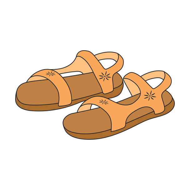 Sandal vector color icon. Vector illustration flipflop on white background. Isolated color illustration logo of sandal. - Vector, Imagen