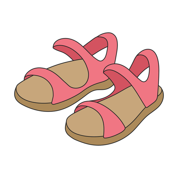 Sandal vector color icon. Vector illustration flipflop on white background. Isolated color illustration logo of sandal. - Vector, afbeelding