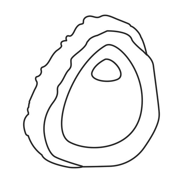 Oyster vector icon.Outline vector logo isolated on white background oyster. - ベクター画像