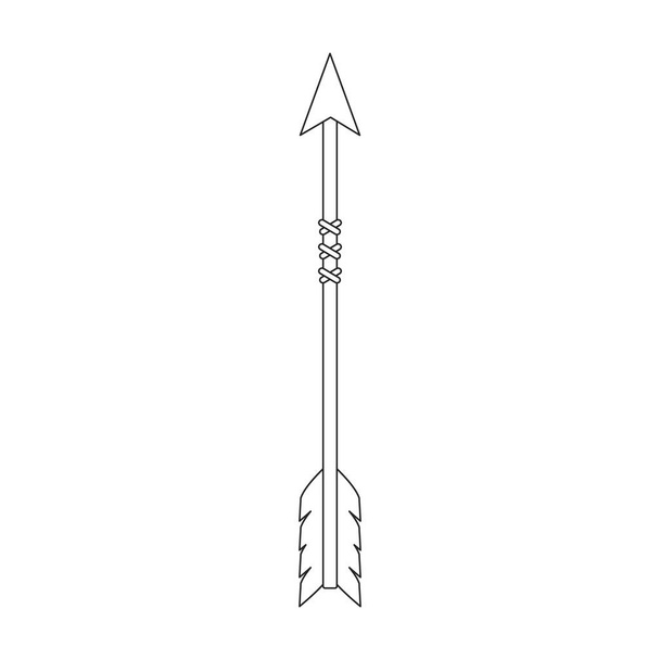 Arrow for bow vector icon.Outline vector logo isolated on white background arrow for bow. - Vektor, obrázek