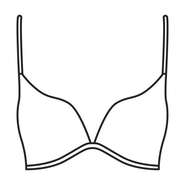 Bra vector icon.Outline vector logo isolated on white background bra. - Vector, Image