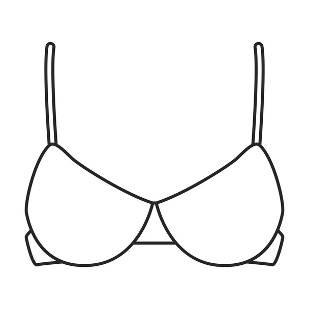 Bra vector icon.Outline vector logo isolated on white background bra. - Vector, afbeelding
