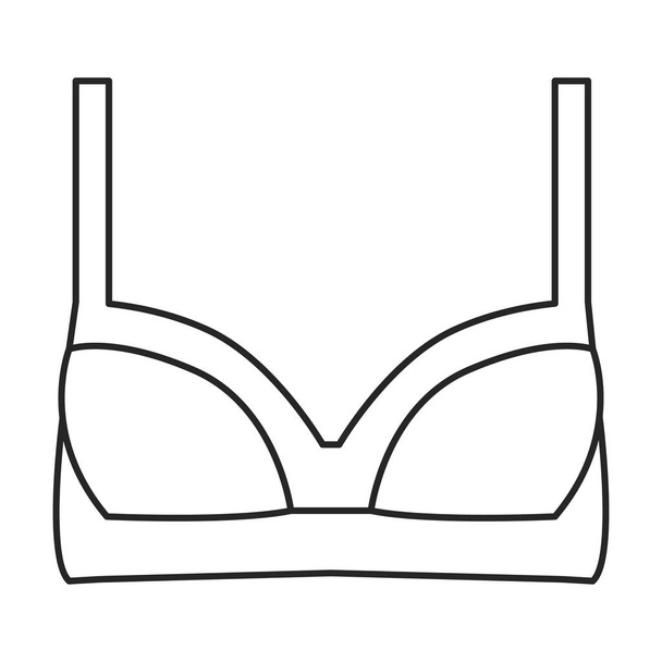 Bra vector icon.Outline vector logo isolated on white background bra. - Vector, imagen
