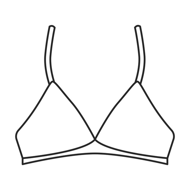 Bra vector icon.Outline vector logo isolated on white background bra. - Вектор,изображение