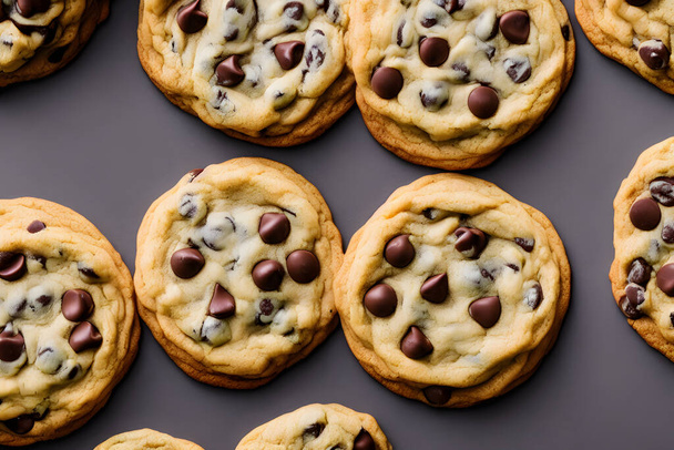 biscoitos de chocolate, item de comida assada crocante, lanche doce - Foto, Imagem