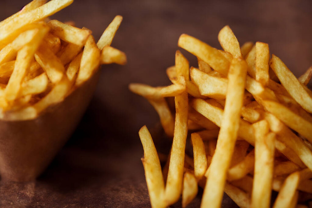 french fries, popular fast food item, fatty meal - Foto, Imagem