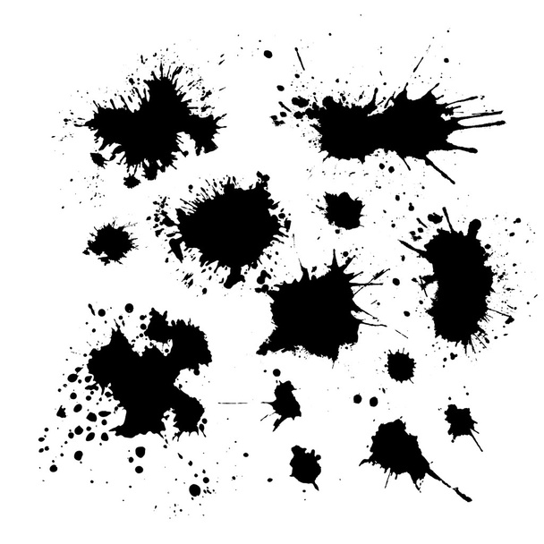 Set of ink blots - Vector, Image