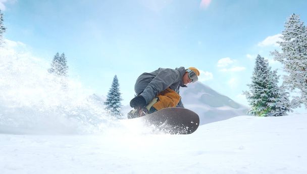 Snowboarder in Aktion. Extremer Wintersport. - Foto, Bild