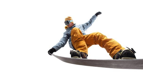 Snowboarder isolated on white - Foto, afbeelding