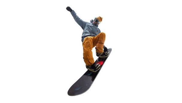 Snowboarder isolato su bianco - Foto, immagini