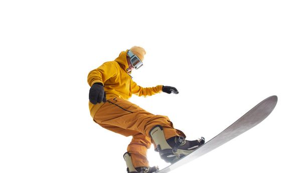 Snowboarder isolated on white - Фото, зображення