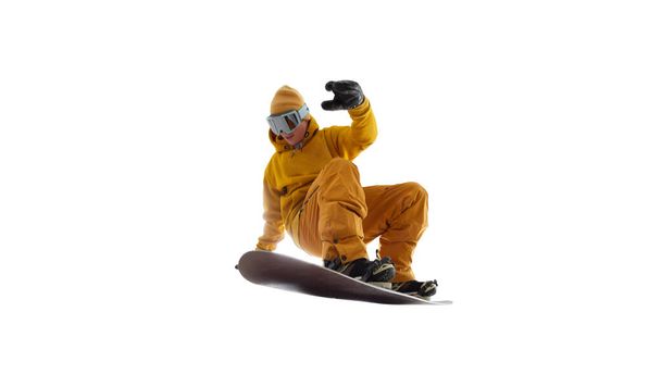 Snowboarder isolated on white - Photo, Image