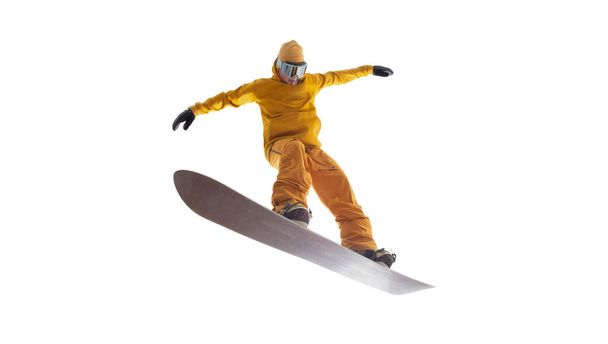 Snowboarder isolated on white - Zdjęcie, obraz
